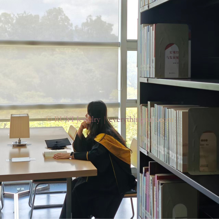 RUYI Jewelry founder Hao, graduation portrait reflecting her academic background in biology