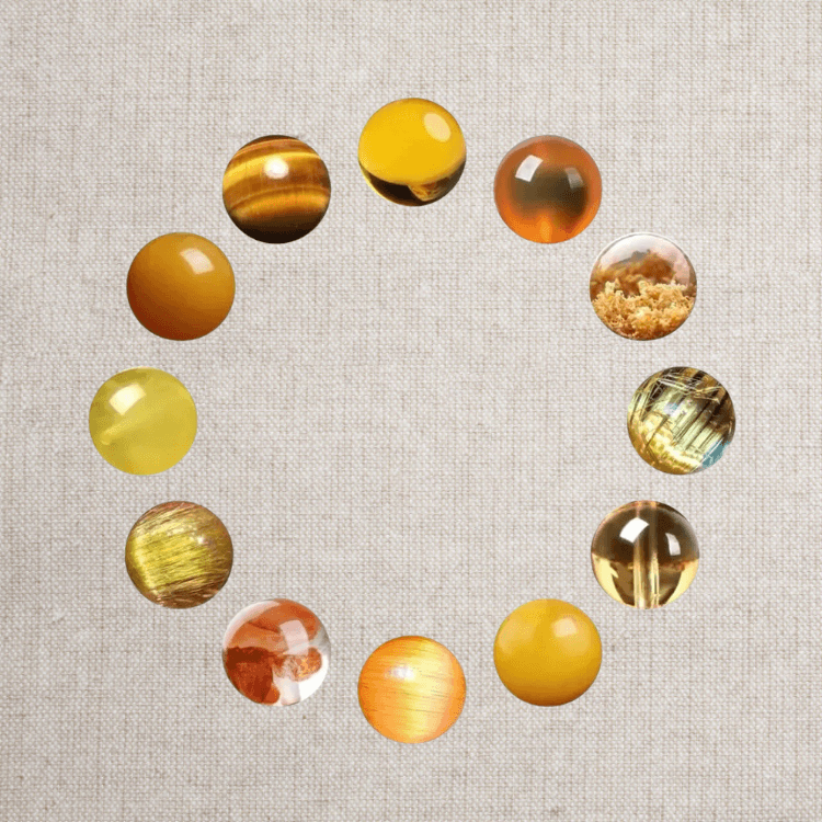 RUYI Jewelry Earth element gemstones, natural citrine beads symbolizing warmth and groundedness