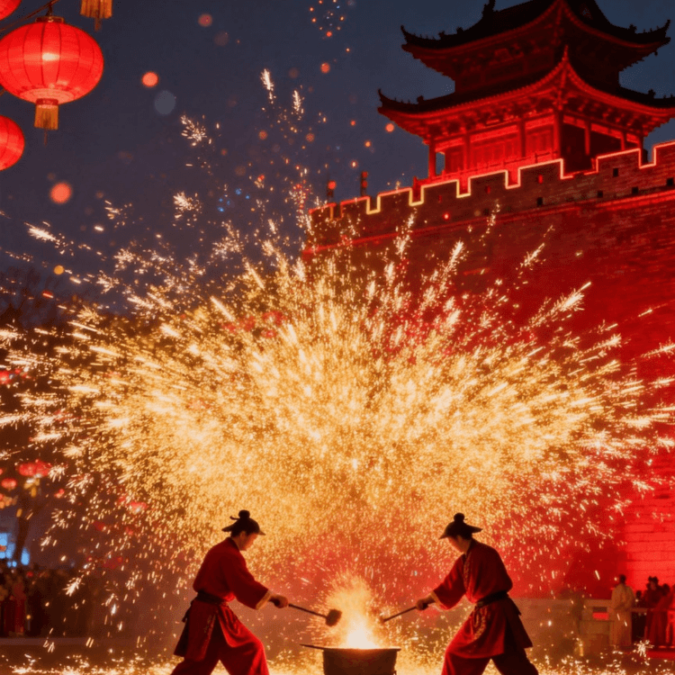 RUYI Jewelry Fire element inspiration, red lantern festival with sparks symbolizing passion and vitality