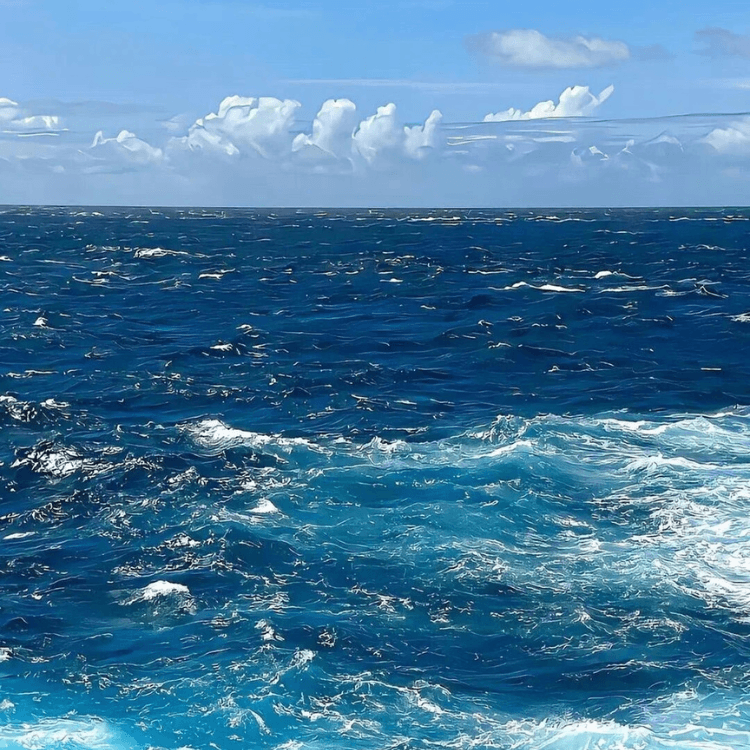 RUYI Jewelry Water element imagery, vast open ocean symbolizing Ren Water's boundless momentum